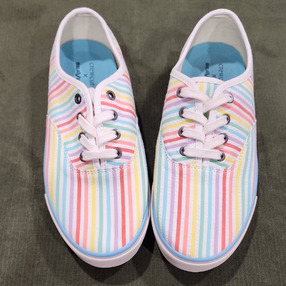 CrewCuts X SeaVees Striped Rainbow Kids Sneakers